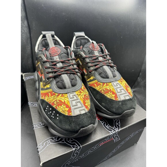 VERSACE Chain Reaction Tessuto St.Heritage+Crosta+Vitello Nero Men’s EU 45 US 12 main image 16